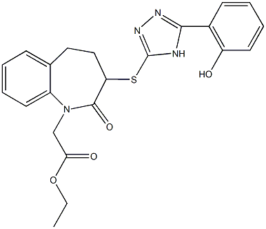 666820-28-6 ethyl (3-{[5-(2-hydroxyphenyl)-4H-1,2,4-triazol-3-yl]sulfanyl}-2-oxo-2,3,4,5-tetrahydro-1H-1-benzazepin-1-yl)acetate