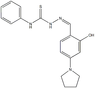 2-hydroxy-4-pyrrolidin-1-ylbenzaldehyde N-phenylthiosemicarbazone Structure