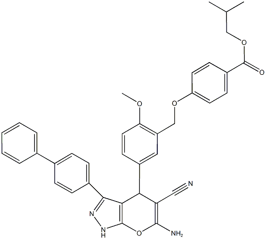 667404-78-6 isobutyl 4-{[5-(6-amino-3-[1,1'-biphenyl]-4-yl-5-cyano-1,4-dihydropyrano[2,3-c]pyrazol-4-yl)-2-methoxybenzyl]oxy}benzoate