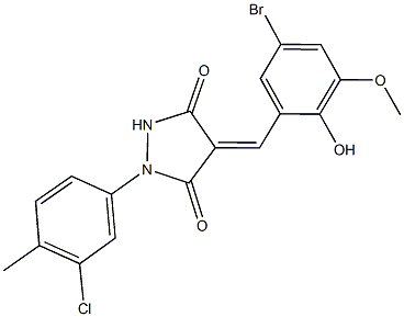 667412-27-3 4-(5-bromo-2-hydroxy-3-methoxybenzylidene)-1-(3-chloro-4-methylphenyl)-3,5-pyrazolidinedione