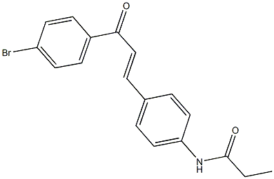 N-{4-[3-(4-bromophenyl)-3-oxo-1-propenyl]phenyl}propanamide Struktur