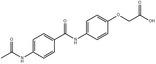(4-{[4-(acetylamino)benzoyl]amino}phenoxy)acetic acid Struktur