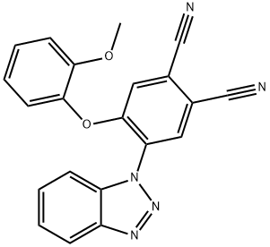 4-(1H-1,2,3-benzotriazol-1-yl)-5-(2-methoxyphenoxy)phthalonitrile Struktur