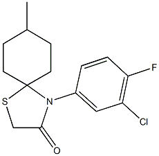 4-(3-chloro-4-fluorophenyl)-8-methyl-1-thia-4-azaspiro[4.5]decan-3-one Structure