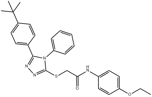 2-{[5-(4-tert-butylphenyl)-4-phenyl-4H-1,2,4-triazol-3-yl]sulfanyl}-N-(4-ethoxyphenyl)acetamide Struktur