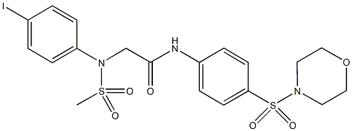 2-[4-iodo(methylsulfonyl)anilino]-N-[4-(morpholin-4-ylsulfonyl)phenyl]acetamide 结构式