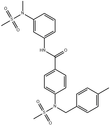 4-[(4-methylbenzyl)(methylsulfonyl)amino]-N-{3-[methyl(methylsulfonyl)amino]phenyl}benzamide Struktur