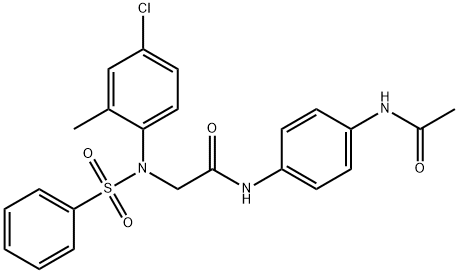 N-[4-(acetylamino)phenyl]-2-[4-chloro-2-methyl(phenylsulfonyl)anilino]acetamide Structure
