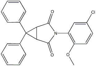 3-(5-chloro-2-methoxyphenyl)-6,6-diphenyl-3-azabicyclo[3.1.0]hexane-2,4-dione Struktur
