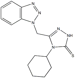 5-(1H-1,2,3-benzotriazol-1-ylmethyl)-4-cyclohexyl-2,4-dihydro-3H-1,2,4-triazole-3-thione Struktur