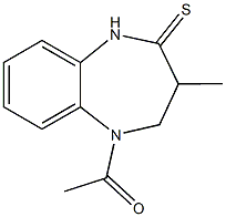5-acetyl-3-methyl-1,3,4,5-tetrahydro-2H-1,5-benzodiazepine-2-thione Struktur