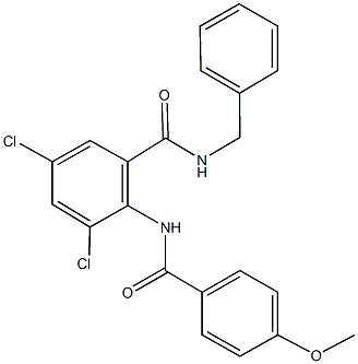 N-benzyl-3,5-dichloro-2-[(4-methoxybenzoyl)amino]benzamide,667890-43-9,结构式