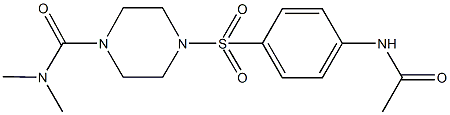 4-{[4-(acetylamino)phenyl]sulfonyl}-N,N-dimethyl-1-piperazinecarboxamide Struktur