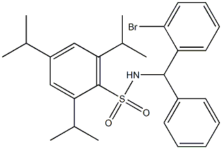 N-[(2-bromophenyl)(phenyl)methyl]-2,4,6-triisopropylbenzenesulfonamide Struktur