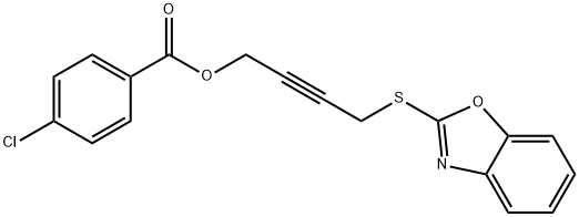 4-(1,3-benzoxazol-2-ylsulfanyl)but-2-ynyl 4-chlorobenzoate Struktur