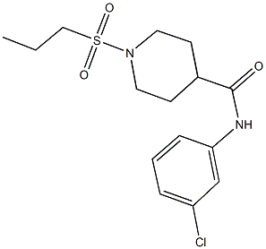 N-(3-chlorophenyl)-1-(propylsulfonyl)-4-piperidinecarboxamide Structure
