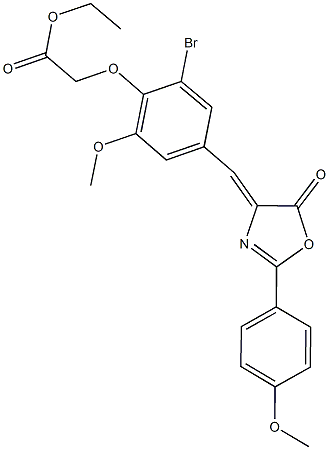 667904-57-6 ethyl {2-bromo-6-methoxy-4-[(2-(4-methoxyphenyl)-5-oxo-1,3-oxazol-4(5H)-ylidene)methyl]phenoxy}acetate