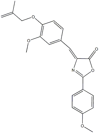 4-{3-methoxy-4-[(2-methyl-2-propenyl)oxy]benzylidene}-2-(4-methoxyphenyl)-1,3-oxazol-5(4H)-one Struktur