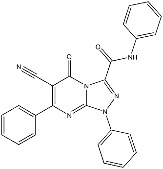 6-cyano-5-oxo-N,1,7-triphenyl-1,5-dihydro[1,2,4]triazolo[4,3-a]pyrimidine-3-carboxamide Structure
