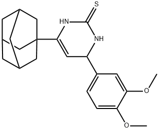 6-(1-adamantyl)-4-(3,4-dimethoxyphenyl)-3,4-dihydro-2(1H)-pyrimidinethione Structure