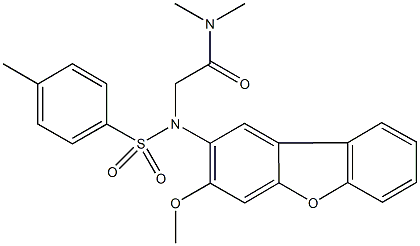 2-{(3-methoxydibenzo[b,d]furan-2-yl)[(4-methylphenyl)sulfonyl]amino}-N,N-dimethylacetamide Struktur