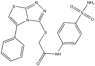N-[4-(aminosulfonyl)phenyl]-2-[(5-phenyl[1,3]thiazolo[2,3-c][1,2,4]triazol-3-yl)sulfanyl]acetamide Struktur