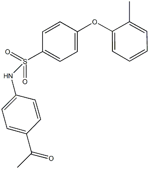 N-(4-acetylphenyl)-4-(2-methylphenoxy)benzenesulfonamide Struktur