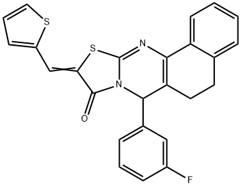 7-(3-fluorophenyl)-10-(2-thienylmethylene)-5,7-dihydro-6H-benzo[h][1,3]thiazolo[2,3-b]quinazolin-9(10H)-one|