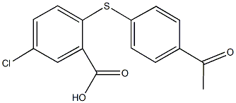 2-[(4-acetylphenyl)sulfanyl]-5-chlorobenzoic acid Struktur