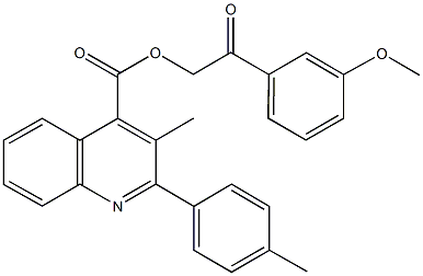 2-(3-methoxyphenyl)-2-oxoethyl 3-methyl-2-(4-methylphenyl)-4-quinolinecarboxylate Structure