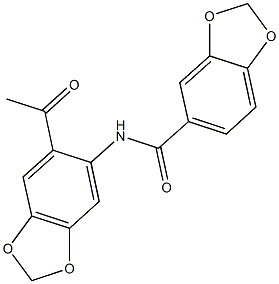 N-(6-acetyl-1,3-benzodioxol-5-yl)-1,3-benzodioxole-5-carboxamide Struktur