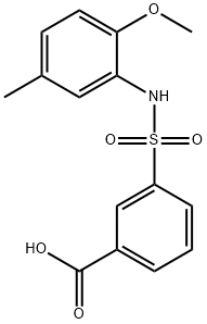 3-[(2-methoxy-5-methylanilino)sulfonyl]benzoic acid Struktur