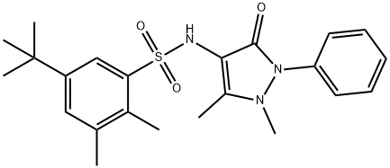 5-tert-butyl-N-(1,5-dimethyl-3-oxo-2-phenyl-2,3-dihydro-1H-pyrazol-4-yl)-2,3-dimethylbenzenesulfonamide Struktur