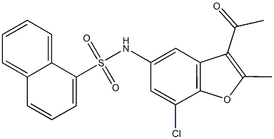 N-(3-acetyl-7-chloro-2-methyl-1-benzofuran-5-yl)-1-naphthalenesulfonamide Structure