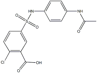 5-{[4-(acetylamino)anilino]sulfonyl}-2-chlorobenzoic acid 结构式
