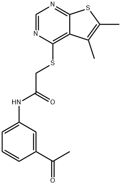 N-(3-acetylphenyl)-2-[(5,6-dimethylthieno[2,3-d]pyrimidin-4-yl)sulfanyl]acetamide Structure