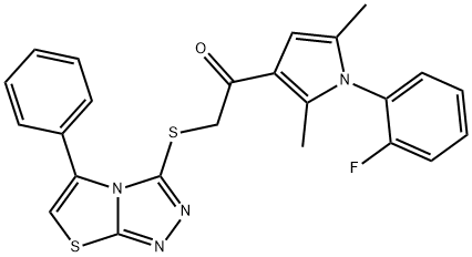 1-[1-(2-fluorophenyl)-2,5-dimethyl-1H-pyrrol-3-yl]-2-[(5-phenyl[1,3]thiazolo[2,3-c][1,2,4]triazol-3-yl)sulfanyl]ethanone Structure