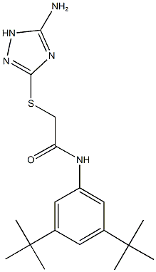 2-[(5-amino-1H-1,2,4-triazol-3-yl)sulfanyl]-N-(3,5-ditert-butylphenyl)acetamide,671200-87-6,结构式