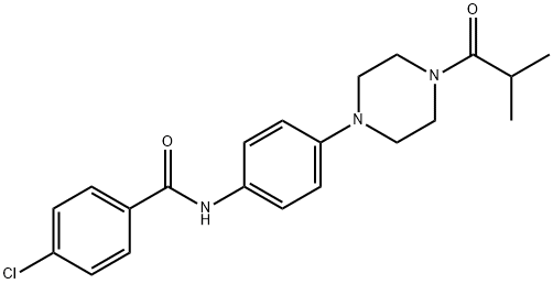 4-chloro-N-[4-(4-isobutyryl-1-piperazinyl)phenyl]benzamide,672318-69-3,结构式