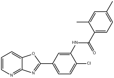 N-(2-chloro-5-[1,3]oxazolo[4,5-b]pyridin-2-ylphenyl)-2,4-dimethylbenzamide,674359-52-5,结构式
