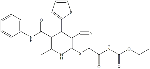 674805-73-3 ethyl {[5-(anilinocarbonyl)-3-cyano-6-methyl-4-(2-thienyl)-1,4-dihydro-2-pyridinyl]sulfanyl}acetylcarbamate