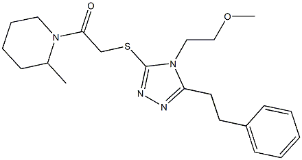 1-({[4-(2-methoxyethyl)-5-(2-phenylethyl)-4H-1,2,4-triazol-3-yl]sulfanyl}acetyl)-2-methylpiperidine Struktur
