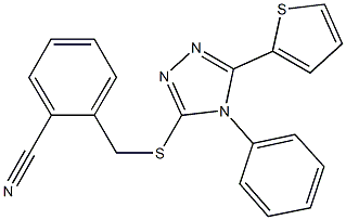 2-({[4-phenyl-5-(2-thienyl)-4H-1,2,4-triazol-3-yl]sulfanyl}methyl)benzonitrile Struktur