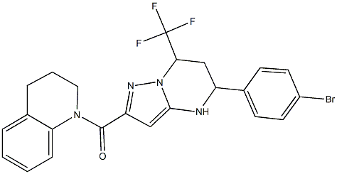 1-{[5-(4-bromophenyl)-7-(trifluoromethyl)-4,5,6,7-tetrahydropyrazolo[1,5-a]pyrimidin-2-yl]carbonyl}-1,2,3,4-tetrahydroquinoline Struktur