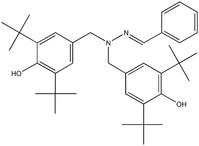 benzaldehyde bis(3,5-ditert-butyl-4-hydroxybenzyl)hydrazone Structure