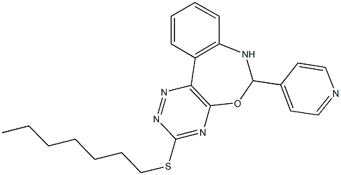 heptyl 6-(4-pyridinyl)-6,7-dihydro[1,2,4]triazino[5,6-d][3,1]benzoxazepin-3-yl sulfide,683799-27-1,结构式