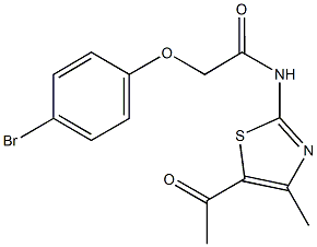 N-(5-acetyl-4-methyl-1,3-thiazol-2-yl)-2-(4-bromophenoxy)acetamide Struktur