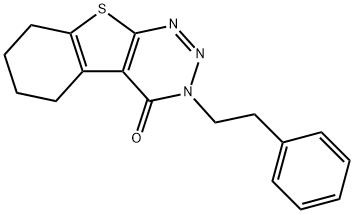 3-(2-phenylethyl)-5,6,7,8-tetrahydro[1]benzothieno[2,3-d][1,2,3]triazin-4(3H)-one Struktur