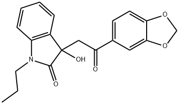 3-[2-(1,3-benzodioxol-5-yl)-2-oxoethyl]-3-hydroxy-1-propyl-1,3-dihydro-2H-indol-2-one,688037-08-3,结构式