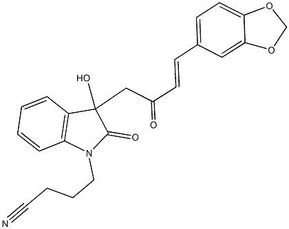 688040-13-3 4-{3-[4-(1,3-benzodioxol-5-yl)-2-oxo-3-butenyl]-3-hydroxy-2-oxo-2,3-dihydro-1H-indol-1-yl}butanenitrile
